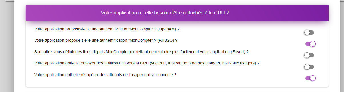 Déclarer que l'application nécessite RHSSO.